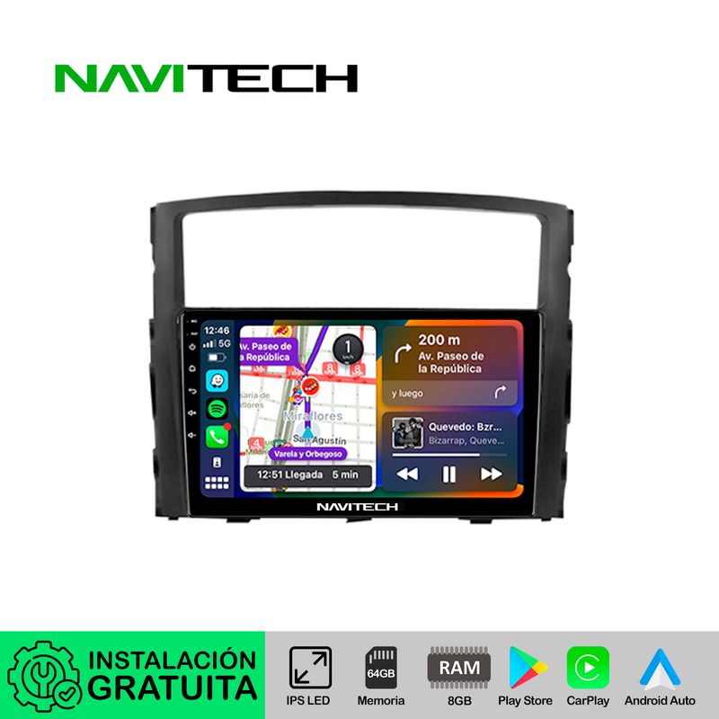 NAVITECH - Autoradio Carplay & Android Auto Mitsubishi Montero Clasica 2006 ? 2018