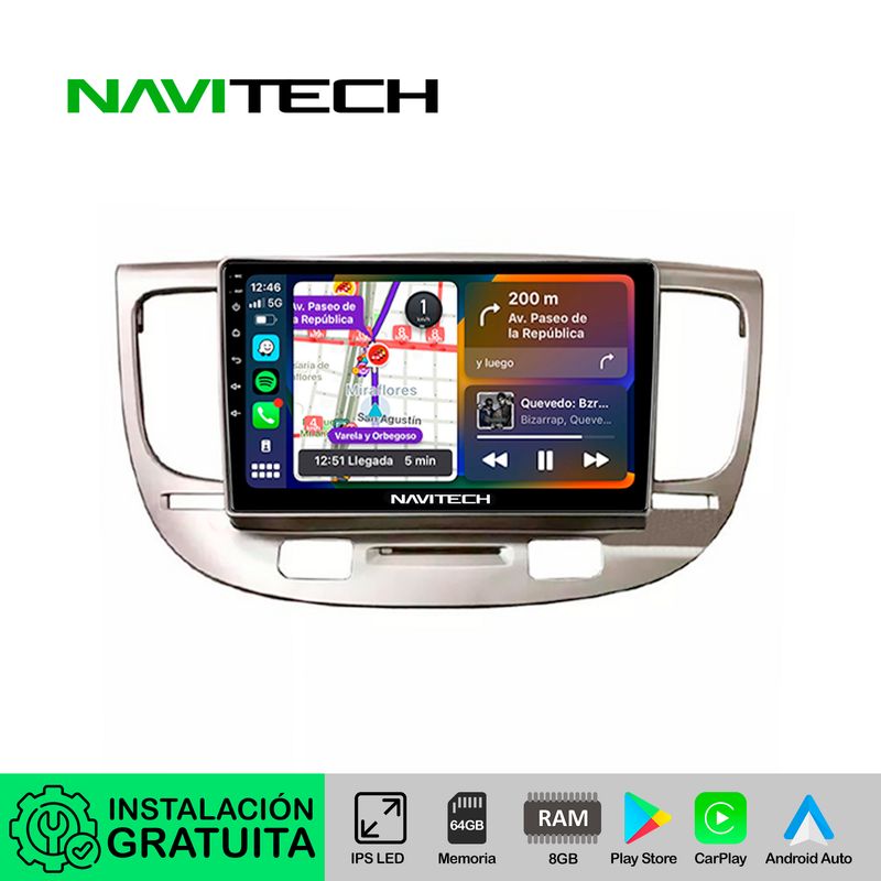 NAVITECH - Autoradio Carplay & Android Auto Kia Rio 2005 ? 2011