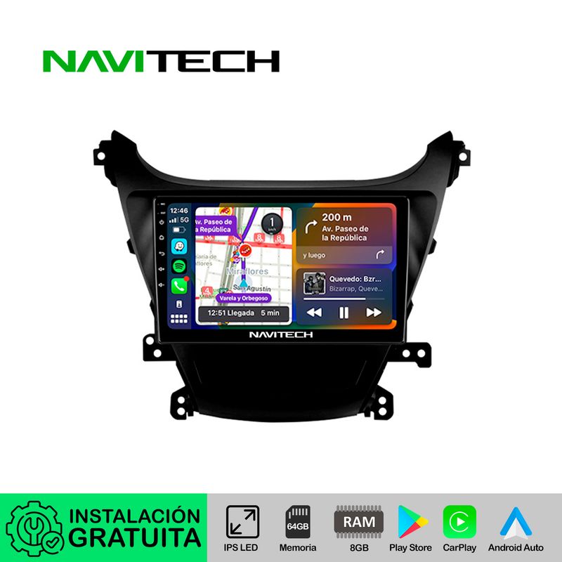 NAVITECH - Autoradio Carplay & Android Auto Hyundai Elantra 2014 ? 2015