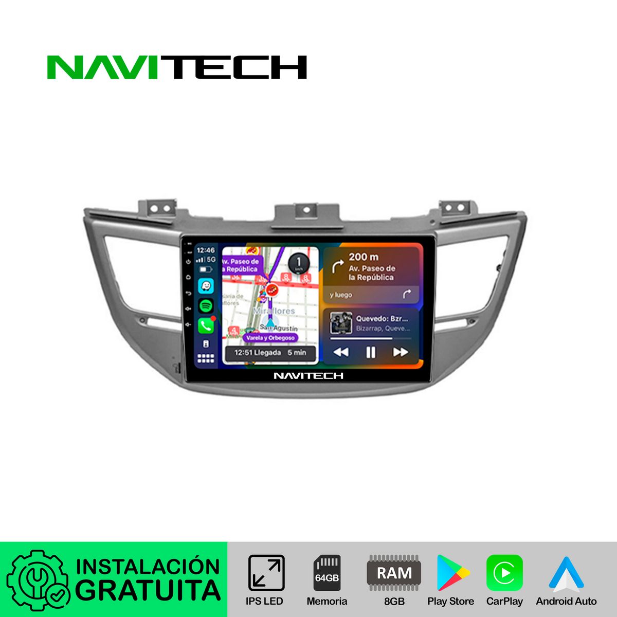 NAVITECH - Autoradio Navitech CarPlay & Android Auto Hyundai Tucson 2016 – 2018