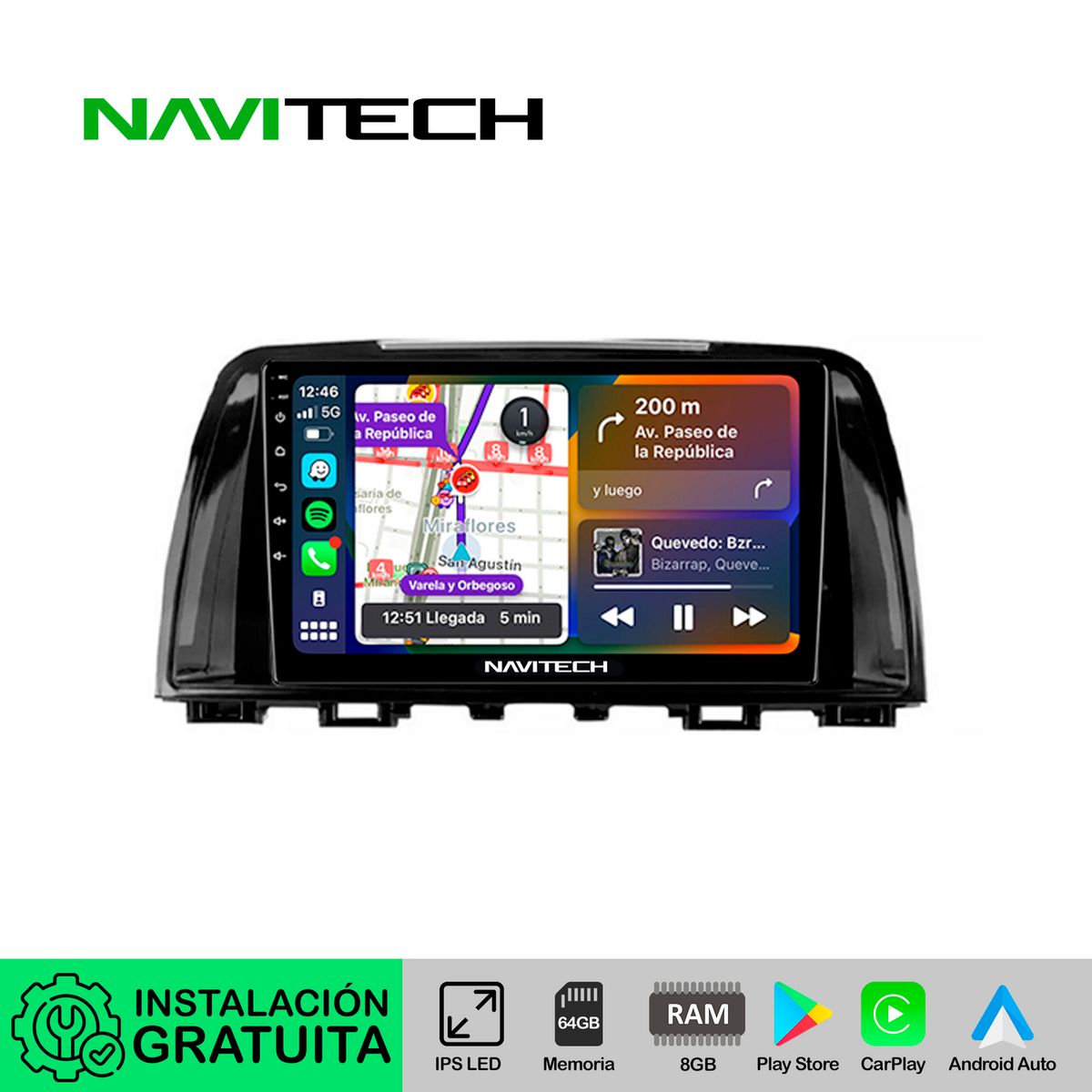 NAVITECH - Autoradio Navitech CarPlay & Android Auto Mazda 6 2014 – 2018