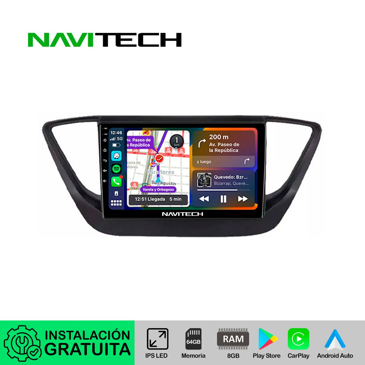 NAVITECH - Autoradio Navitech CarPlay & Android Auto Hyundai Accent 2020 – 2021