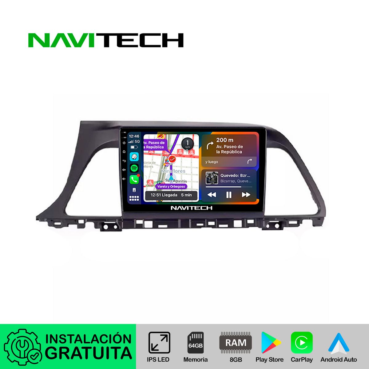 NAVITECH - Autoradio Navitech CarPlay & Android Auto Hyundai Sonata 2014 – 2018