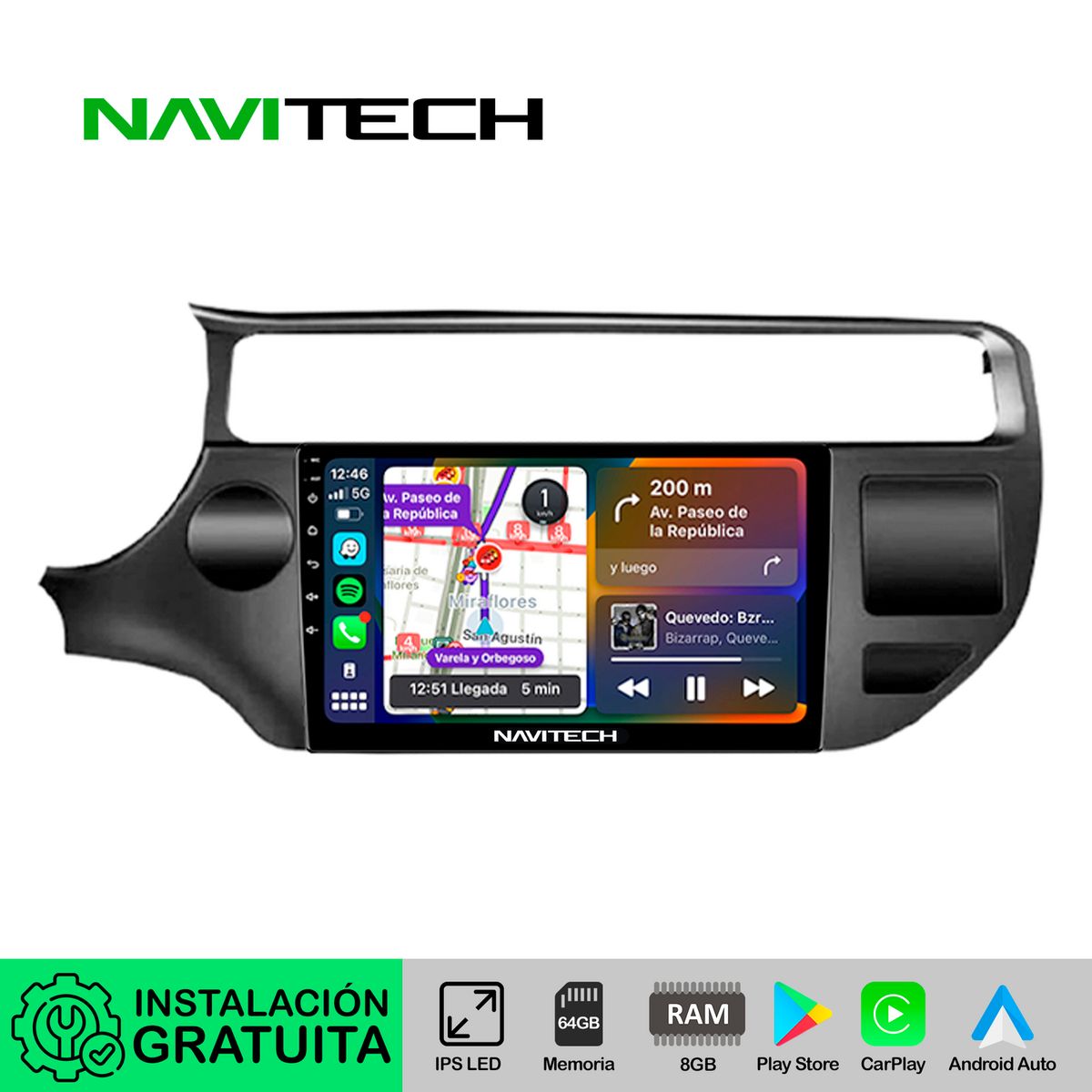 NAVITECH - Autoradio Navitech CarPlay & Android Auto Kia Rio 2015 – 2017