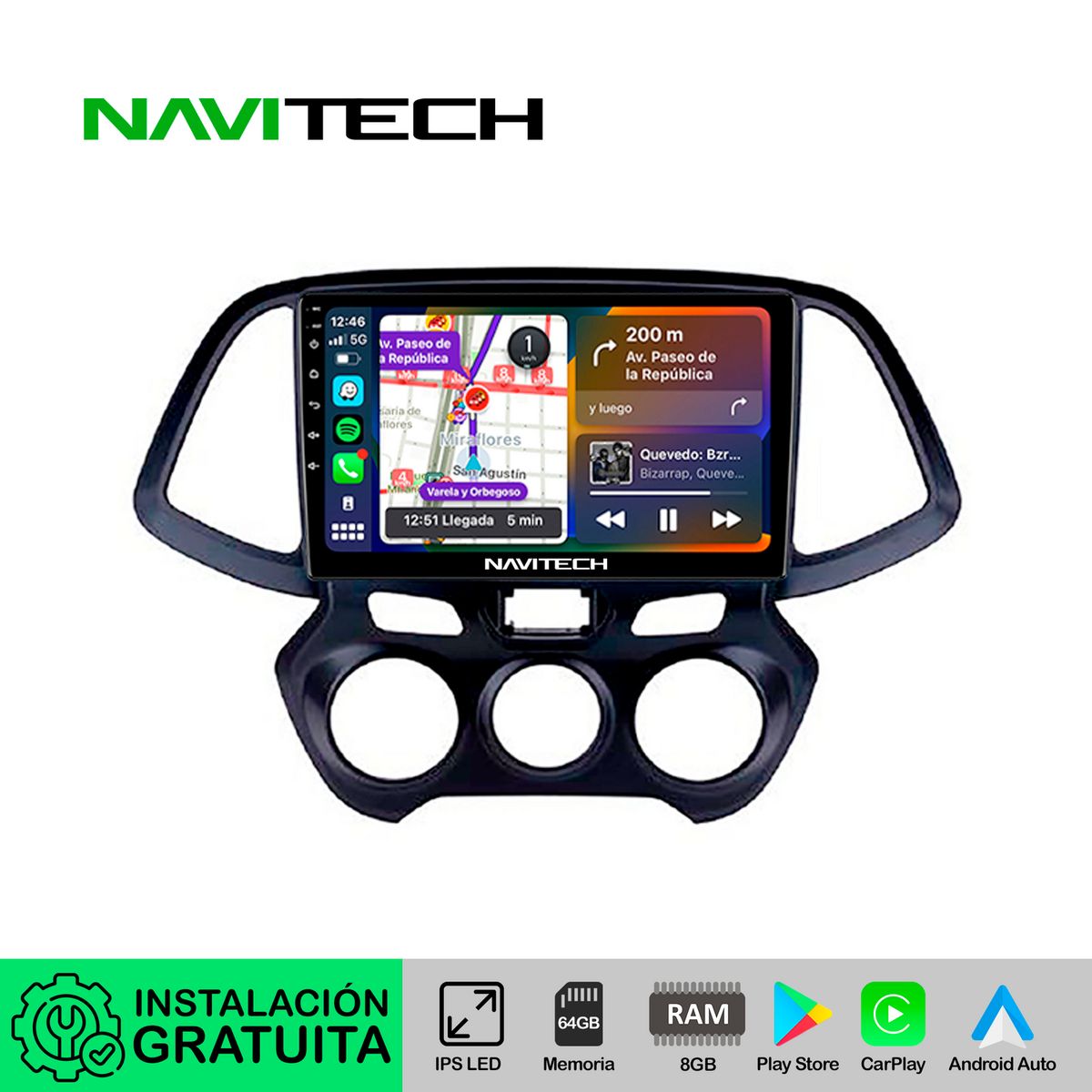 NAVITECH - Autoradio Navitech CarPlay & Android Auto Hyundai Atos 2019 – 2020