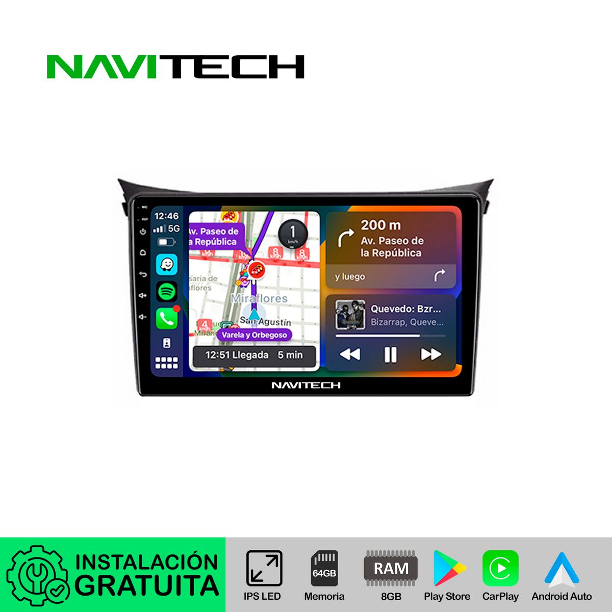 NAVITECH - Autoradio Navitech CarPlay & Android Auto Hyundai i30 2011 – 2016