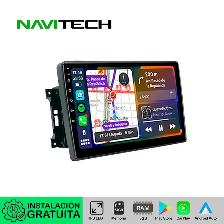 Autoradio Navitech CarPlay & Android Auto Jeep Wrangler Rubicon 2008 ...