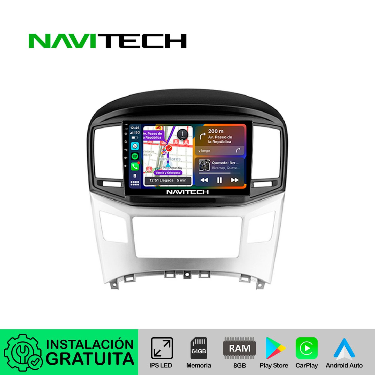 NAVITECH - Autoradio Navitech CarPlay & Android Auto Hyundai H1 2014 – 2018