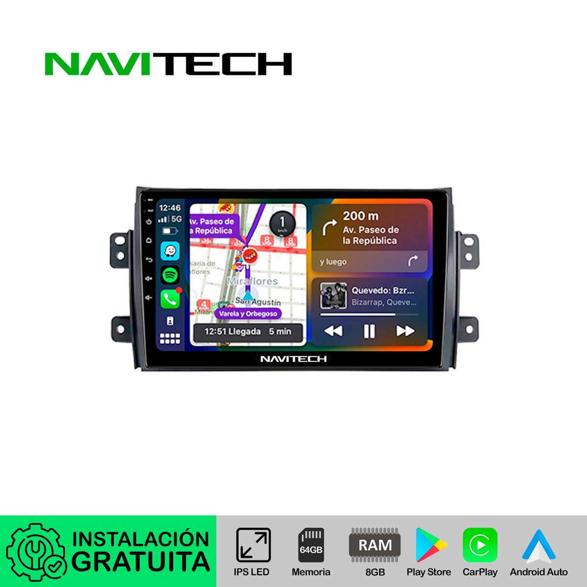 NAVITECH - Autoradio Navitech CarPlay & Android Auto Suzuki SX4 2006 – 2018