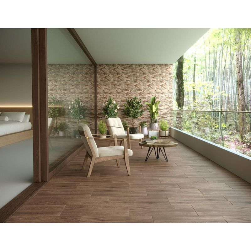 SAN LORENZO - Cerámica Café Maderado 20X61cm 1.86m2 Golden