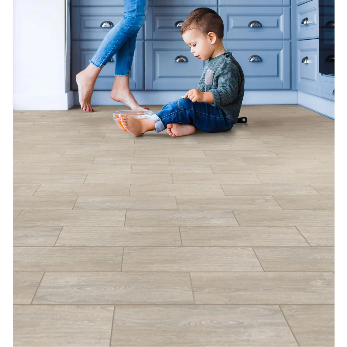 SAN LORENZO - Cerámica Gris Maderado 20X61cm 1.86m2 Premium Grey