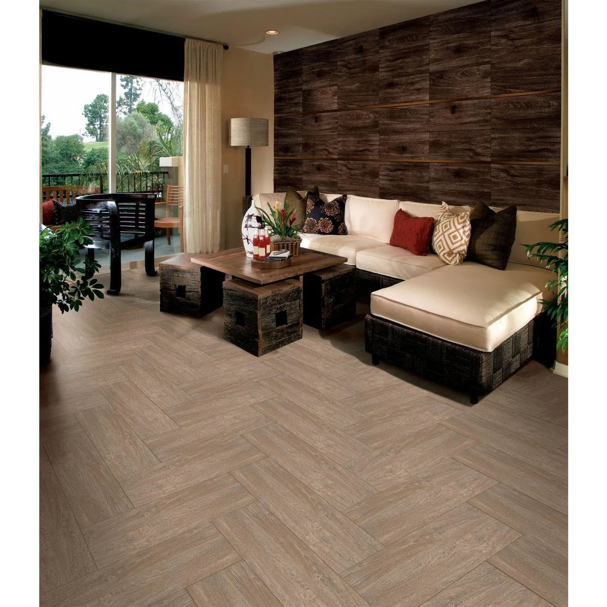 SAN LORENZO - Cerámica Marrón Maderado 20X61cm 1.86m2 Premium Nut