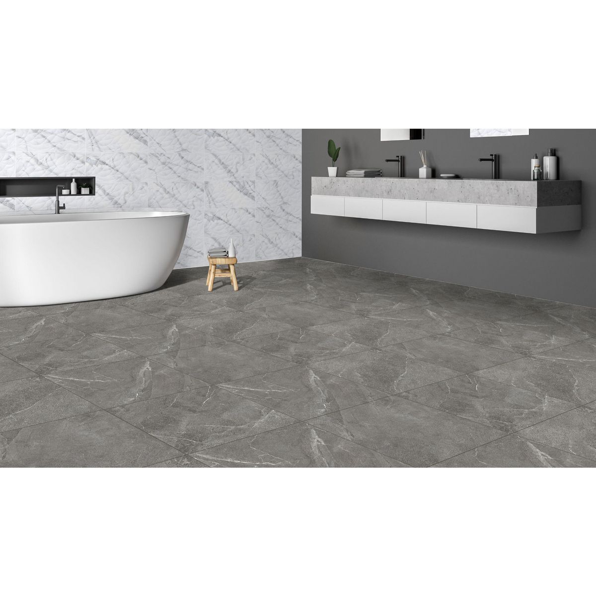 SAN LORENZO - Ceramica Gris Marmol 60x60cm 2.58m2