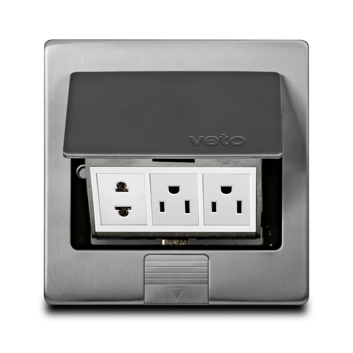 VETO - Socket Piso (1 Toma Univ, 2 Toma Amer)