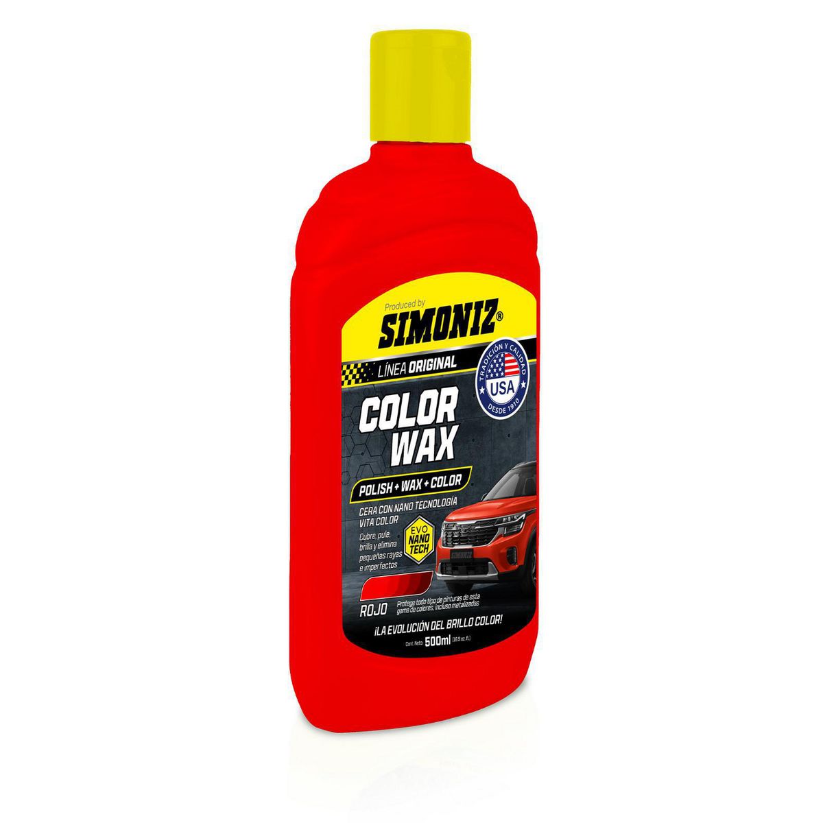 SIMONIZ - Cera Color Wax Simoniz con Nano Tecnología Rojo 500ML