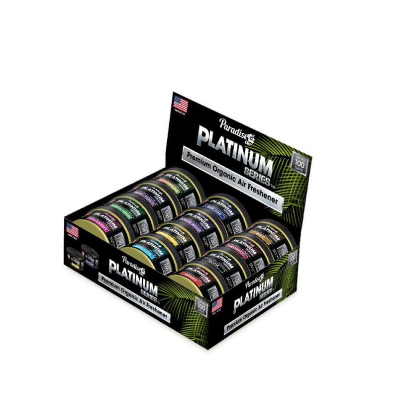 PARADISE - Ambientador para Auto Paradise Air Platinum Lata Organica 52gr - 100 dias