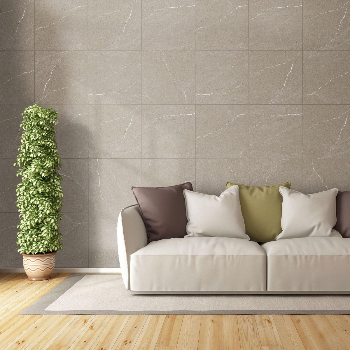 GALA - Cerámica Gris Oscuro Cementicio 60X60cm 1.44m2 District Tan