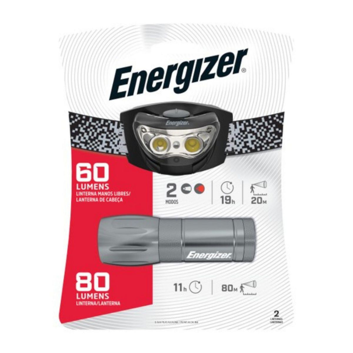 ENERGIZER - Linterna Energizer Metal 80lm + HDL 60lm