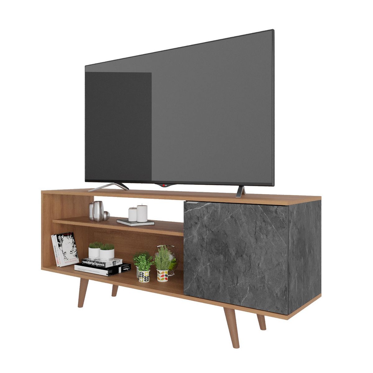 2020 HOME - Mesa de TV 60" Estambul Almendra/Mármol