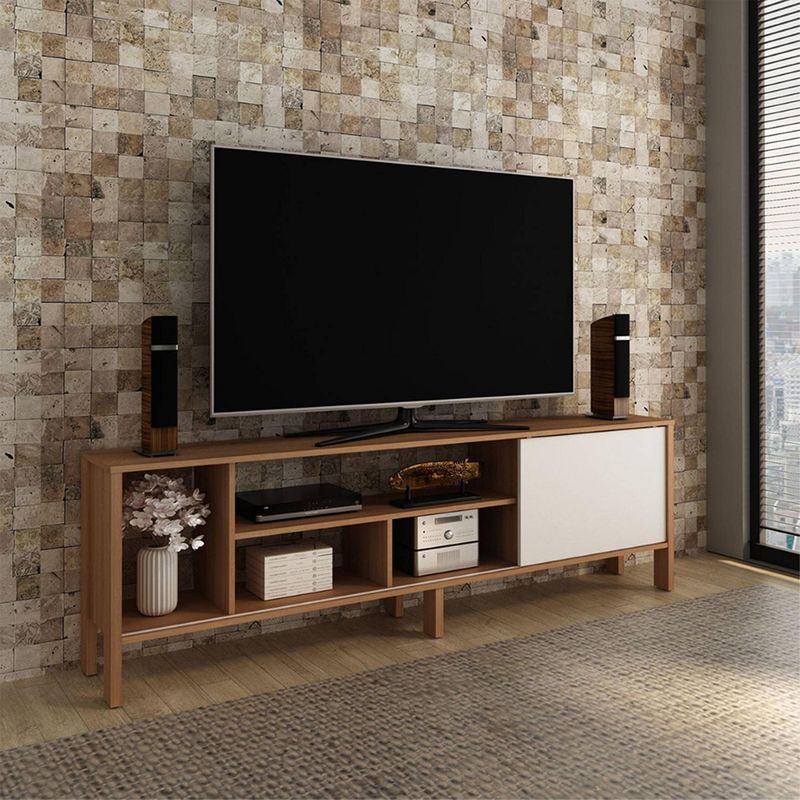  - Mesa de TV 70" Inmaculada Almendra/Blanco