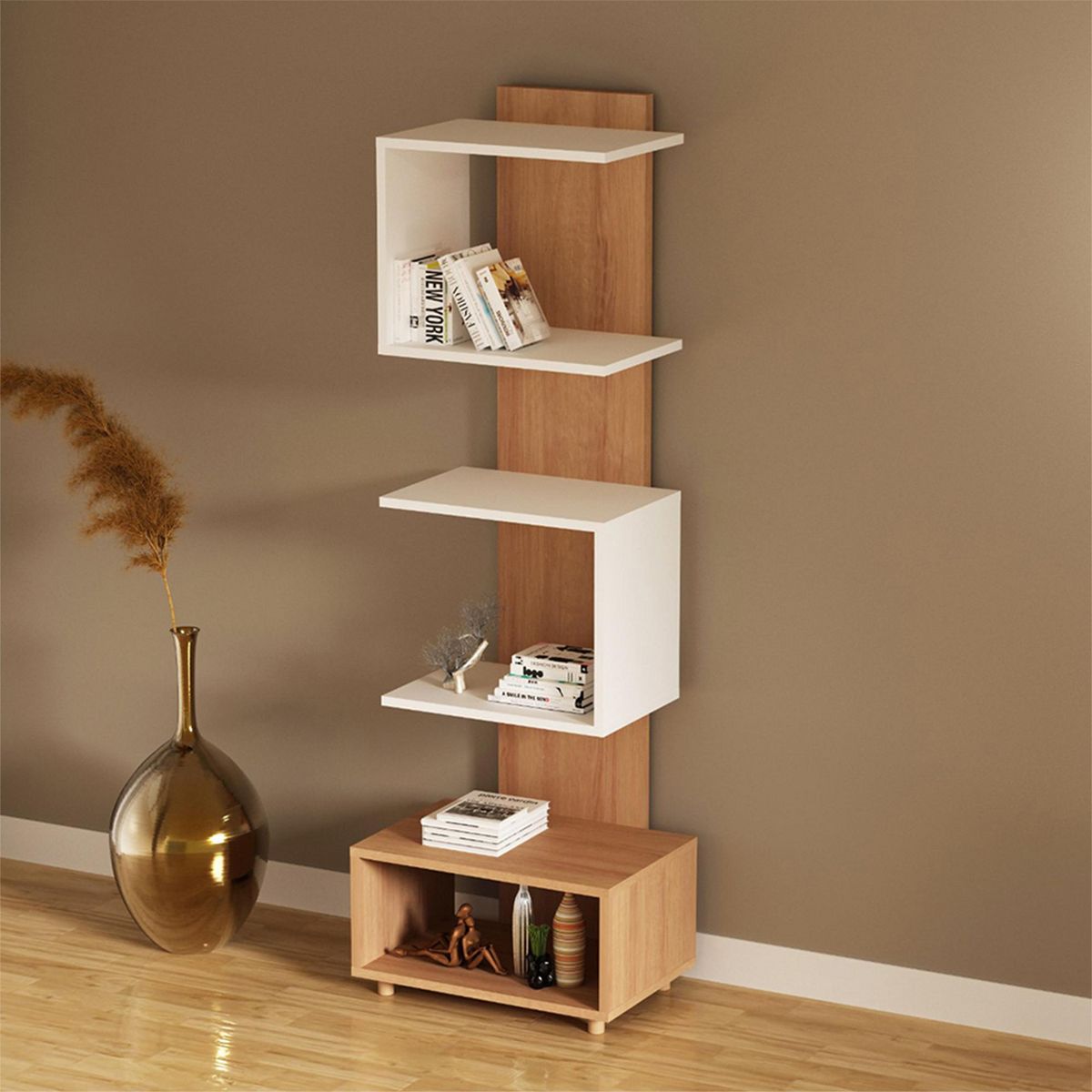 2020 HOME - Estante Librero Noah Almendra/Blanco