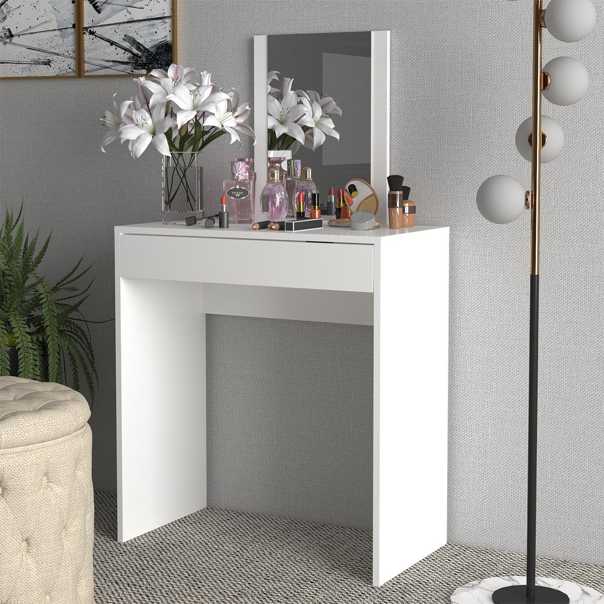 2020 HOME - Tocador con Espejo Bali Blanco