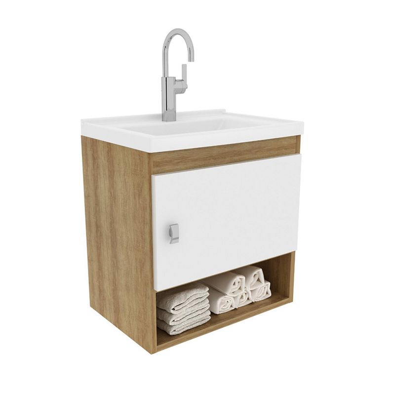  - Mueble de Baño con Lavamanos Linz Almendra/Blanco