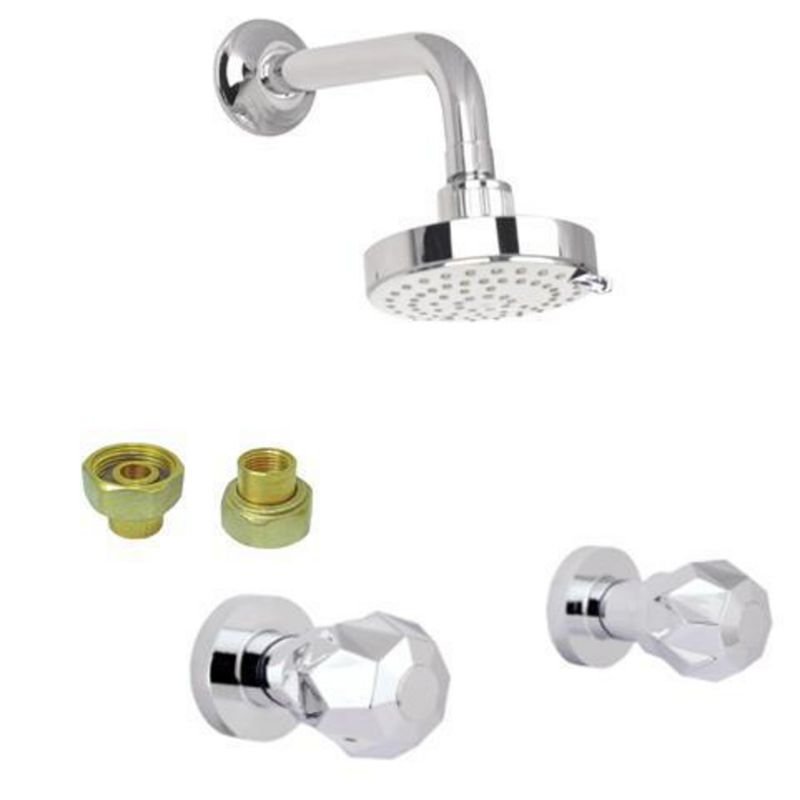 GRICOL - Mezclador Ducha 8" en Bronce con Union Universal Platino