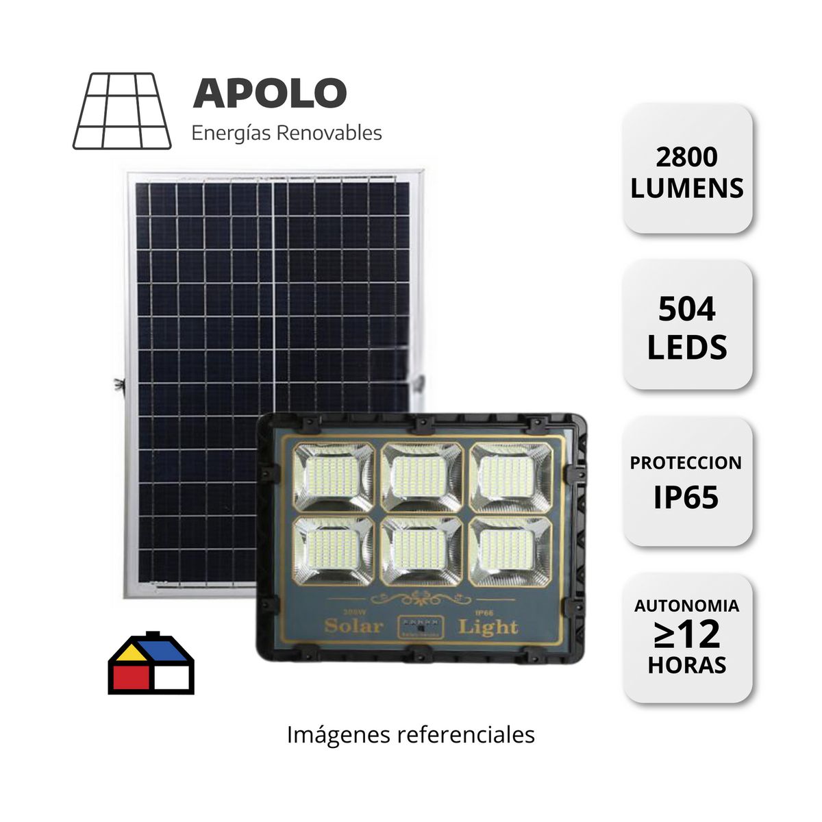 APOLLO - REFLECTOR SOLAR LIGHT REFLECTOR 400W 2800 LUMENS APOLO