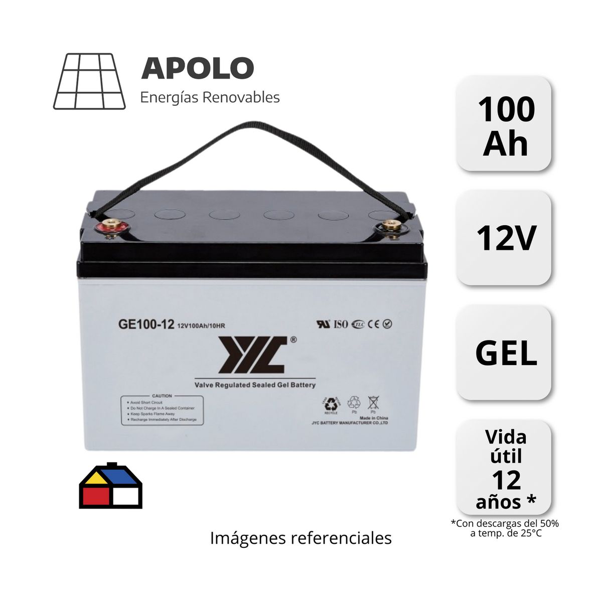 APOLLO - BATERIA JYC APOLO 12V 100AH GEL