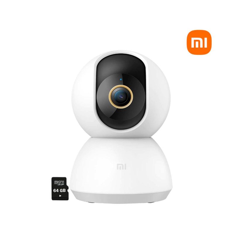 XIAOMI - Cámara Seguridad Xiaomi C300 2K 3Mp Wi-Fi Gira 360 + Micro Sd 64Gb