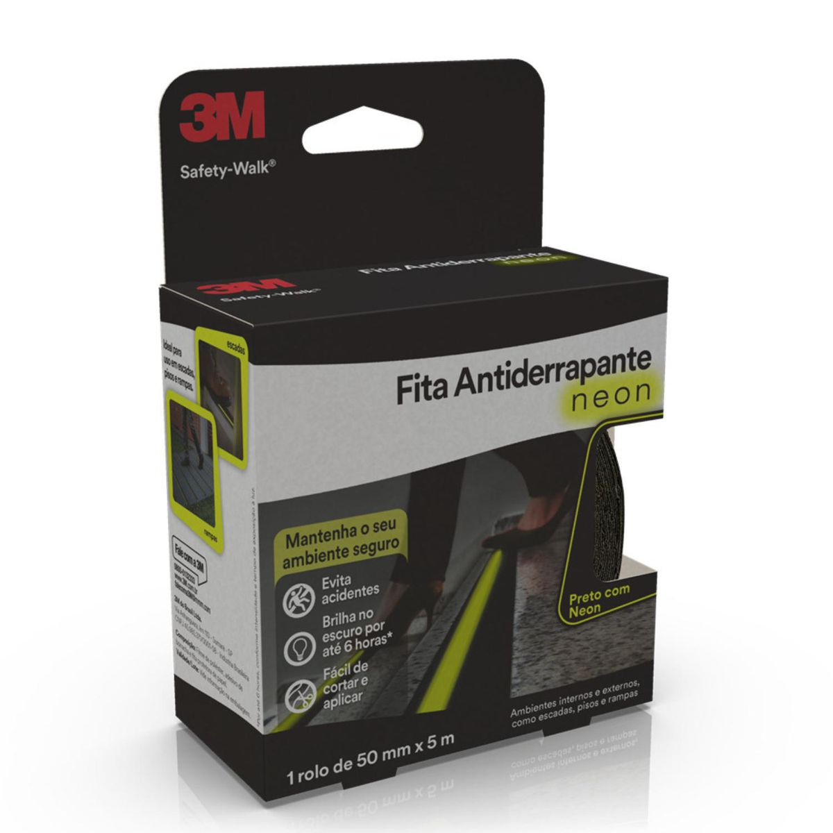 3M - Cinta Antideslizante Fosforescente 50mmx5m