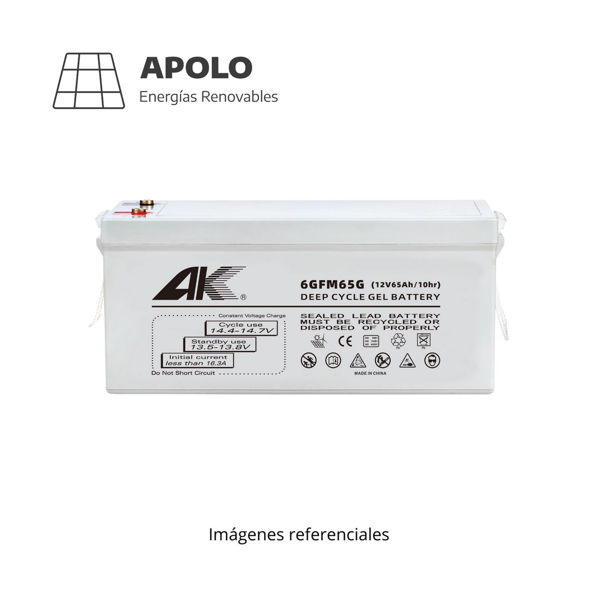 APOLLO - Bateria Aokly Apolo 12V ? 65Ah Gel