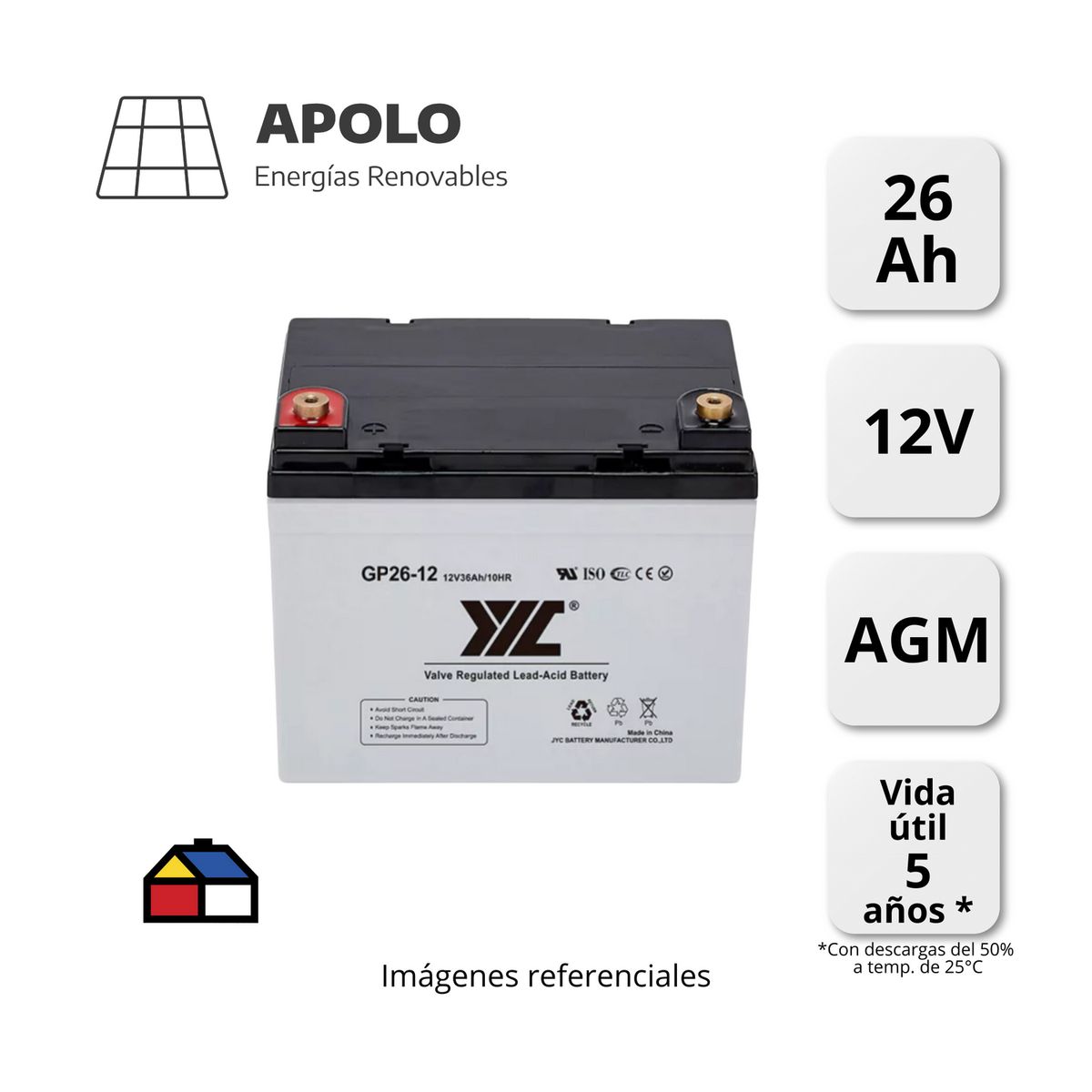 APOLLO - Bateria Jyc Apolo 12V-26Ah
