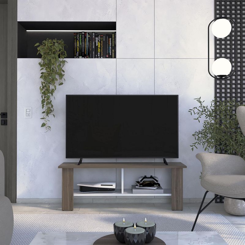 TUHOME - Mesa de TV 50" M-120 Milán/Blanco