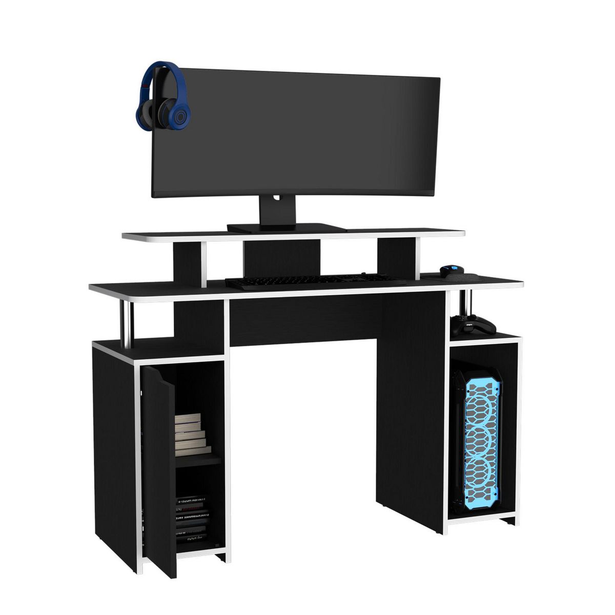 TUHOME - Escritorio Gamer Keria Negro