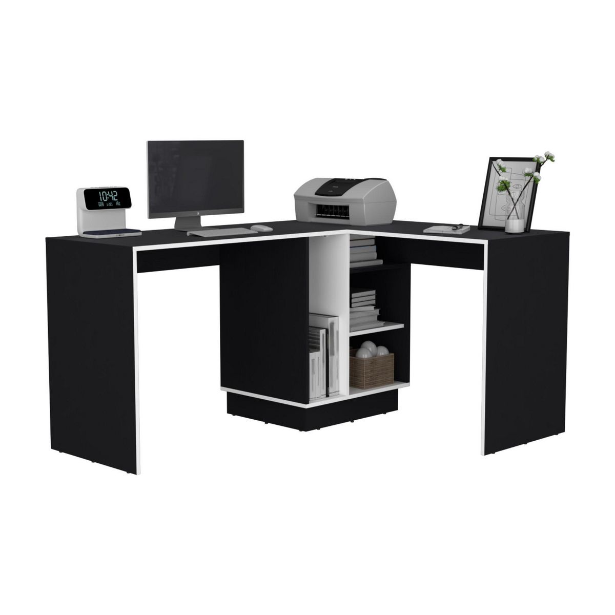 TUHOME - Escritorio en L Rookie Blanco