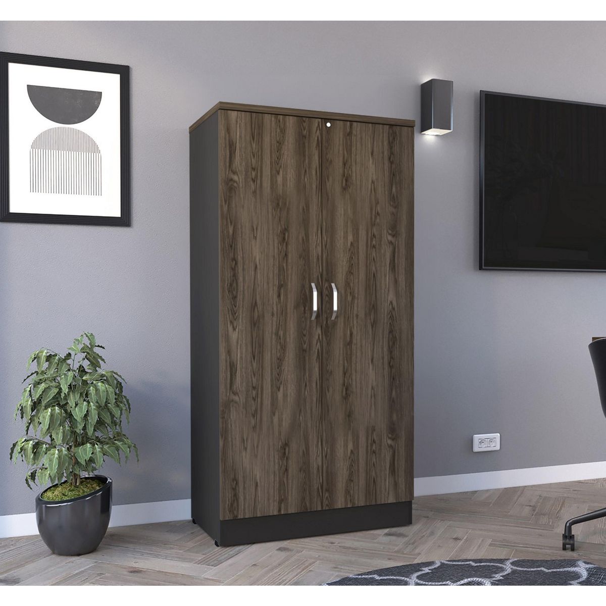 TUHOME - Estante Librero Home Office 2 Puertas