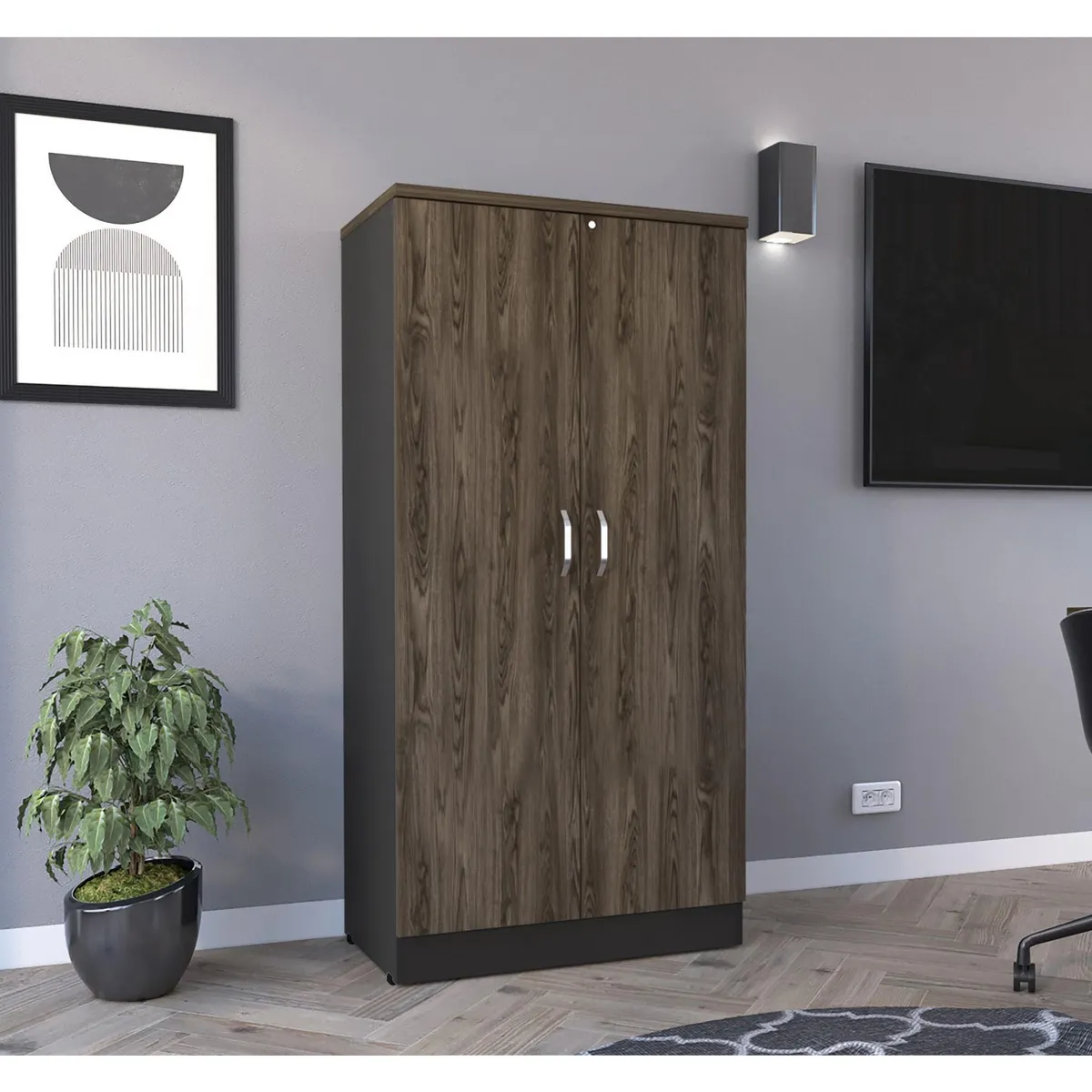 TUHOME - Estante Librero Home Office 2 Puertas