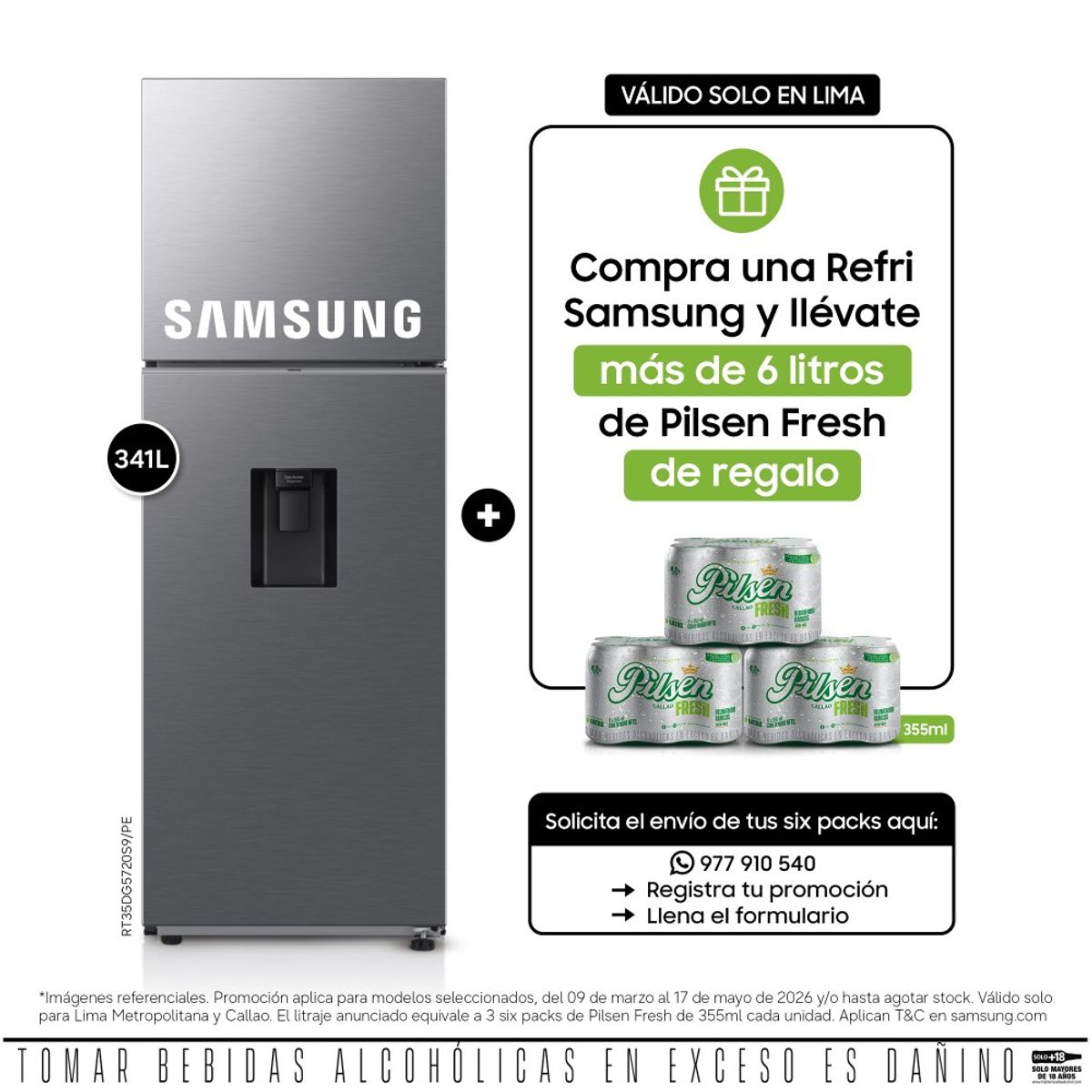 SAMSUNG - Refrigeradora Samsung 341L Top Freezer 2 Puertas RT35DG5720S9PE