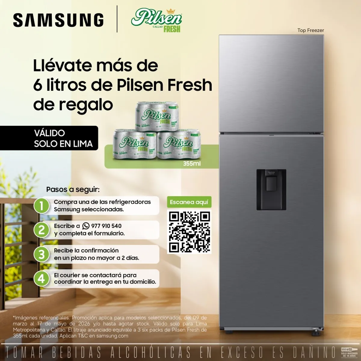 SAMSUNG - Refrigeradora Samsung 341L Top Freezer 2 Puertas RT35DG5720S9PE