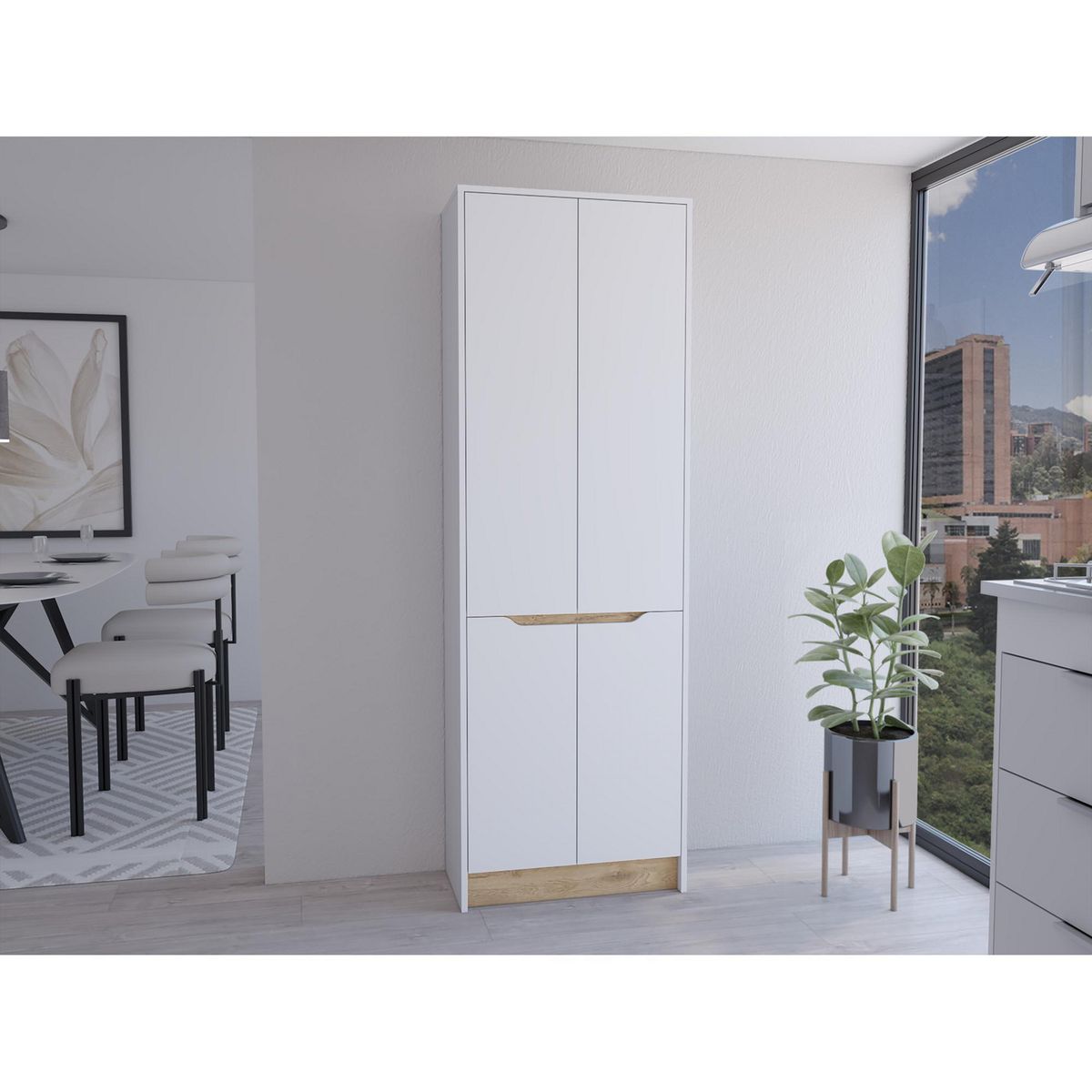 TUHOME - Alacena Soler 4 Puertas Blanco MDP 180cm
