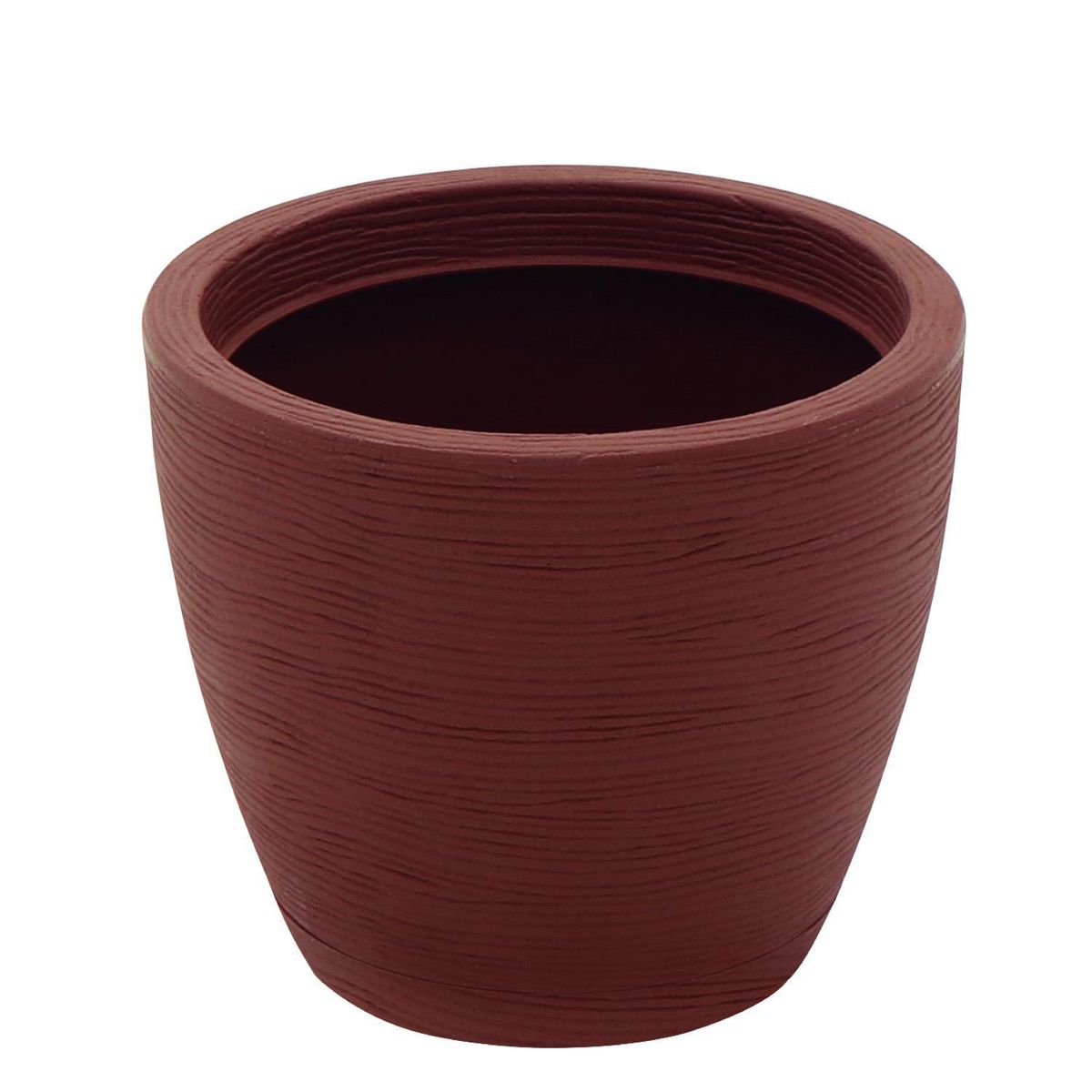 TRAMONTINA - Macetero con Plato Asteca Marrón 28x24cm