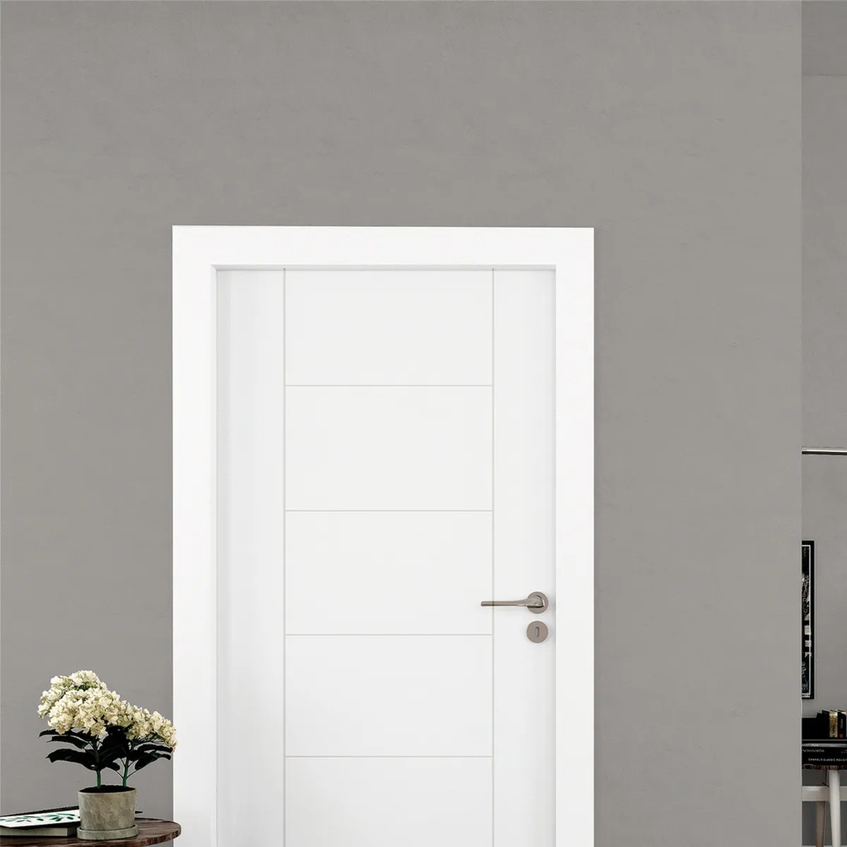 PAMA - Combo Puerta Interior HDF Opera Blanco (Marco + Bisagras)