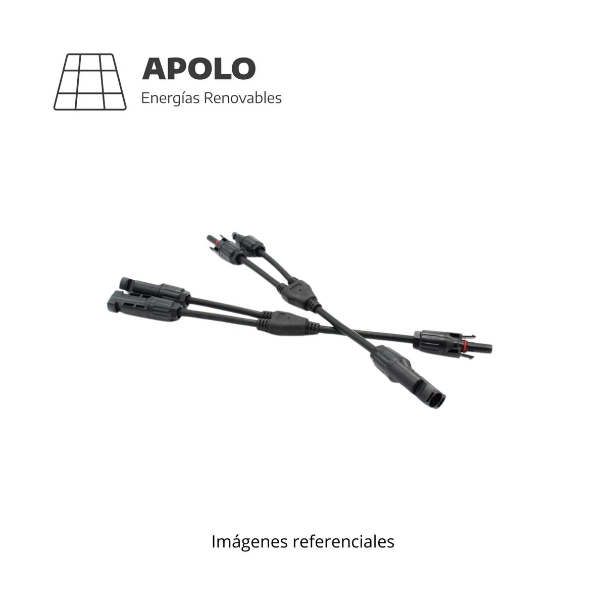 APOLLO - Conector Doble Mc4 Apolo Multicontact 2 En 1 Con Cable Por Pares