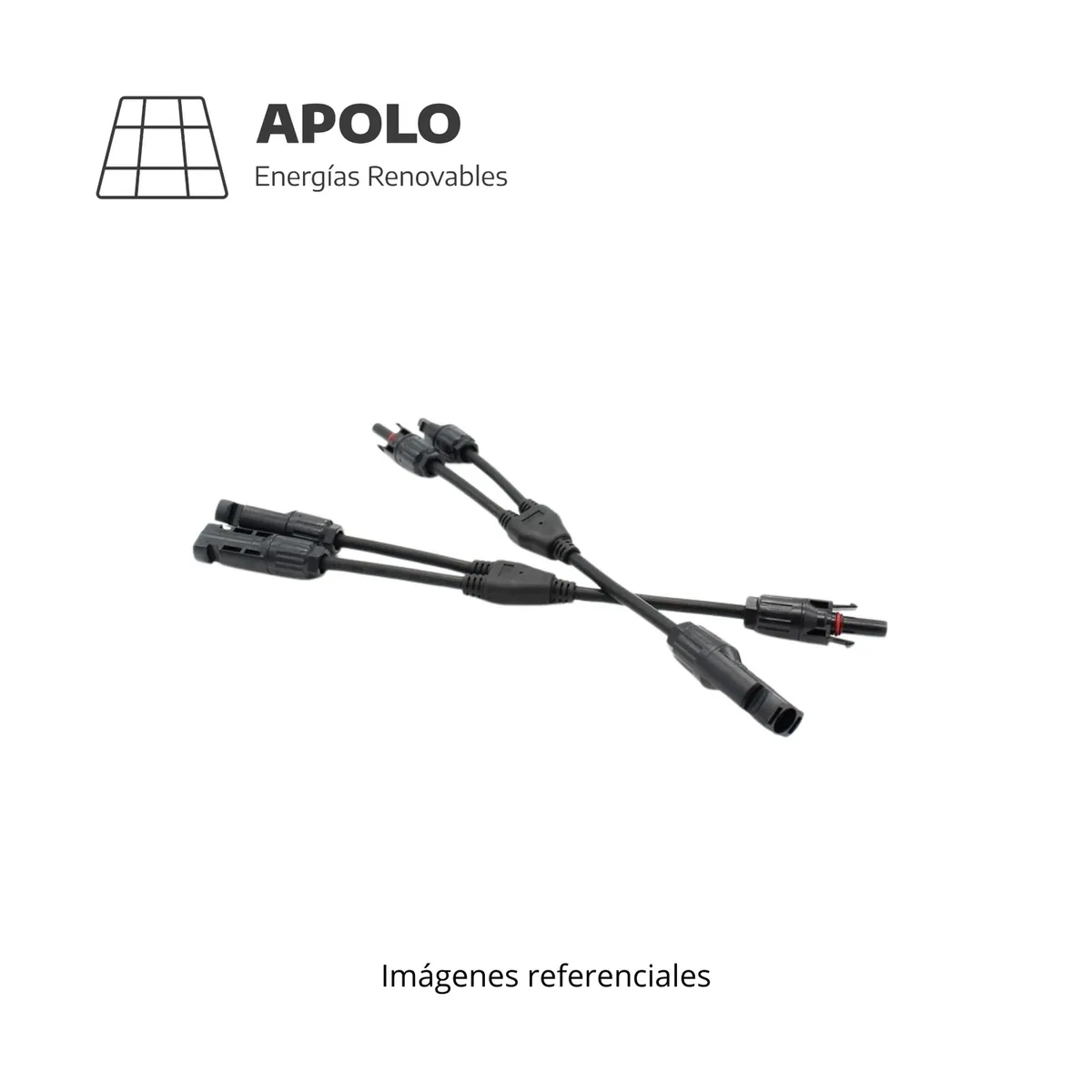 APOLLO - Conector Doble Mc4 Apolo Multicontact 2 En 1 Con Cable Por Pares