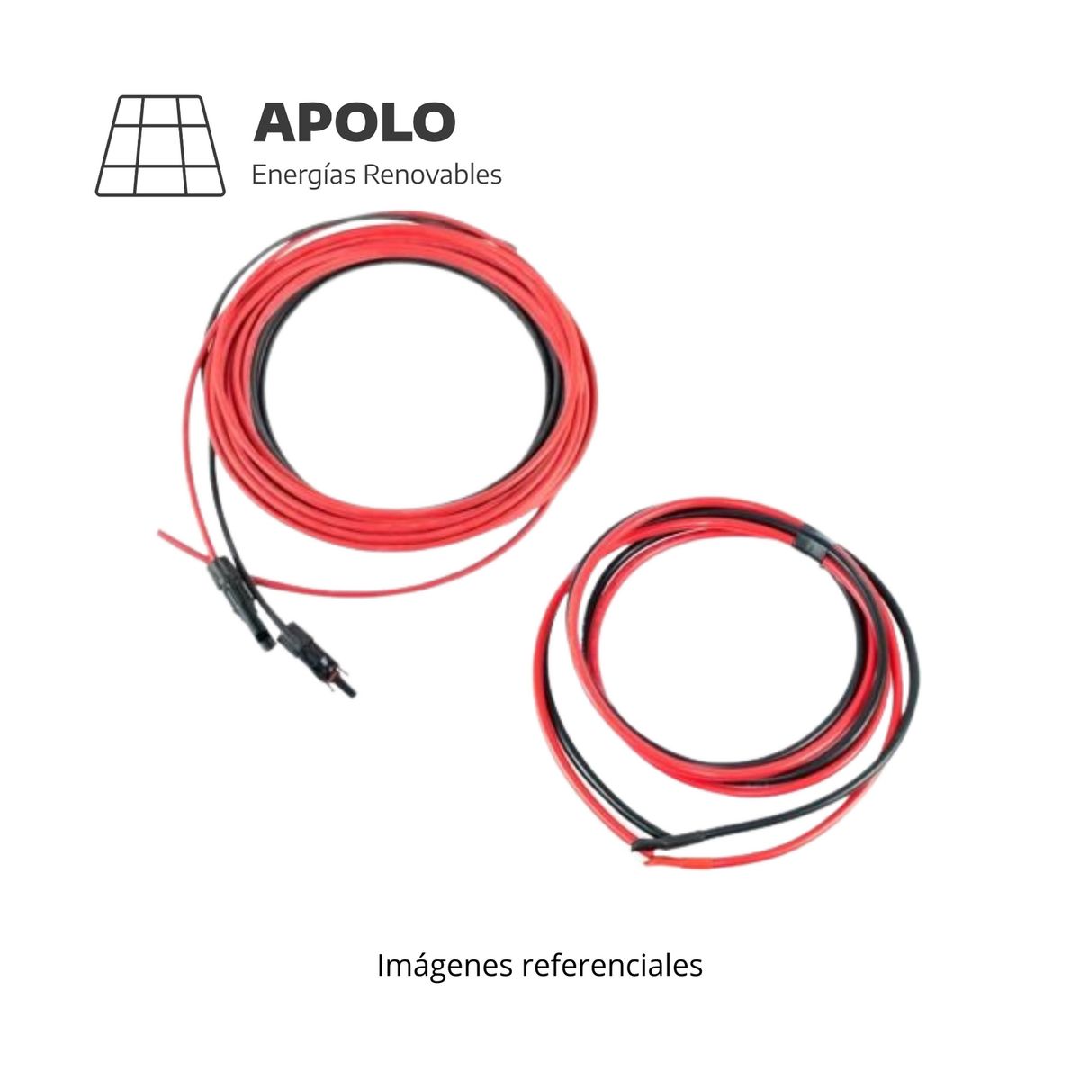 APOLLO - Kit Cables Apolo Panel Solar 5M + Bateria 14Awg 2 M Con Terminales