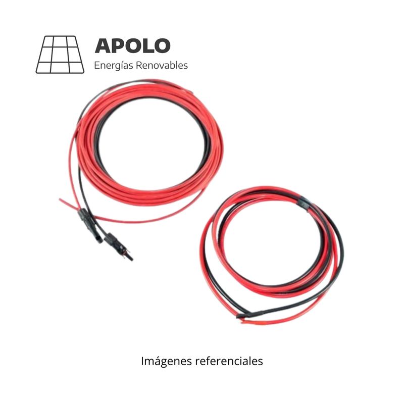 APOLLO - Kit Cables Apolo Panel Solar 5M + Bateria 12Awg 2 M Con Terminales