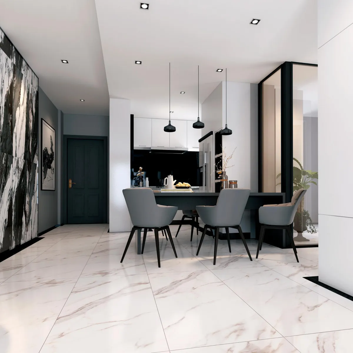 Porcelanato Blanco Marmol 60x120cm 1.44m2 Down town, marca Klipen - Foto Principal