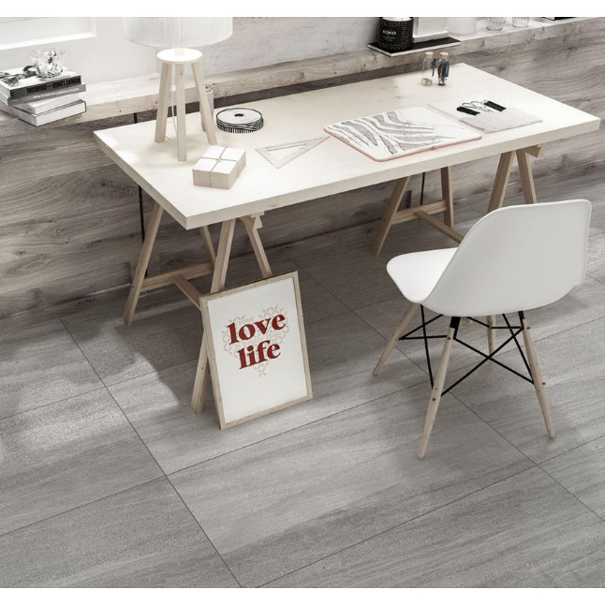 KLIPEN - Gres Porcelanico Gris Cementicio 60x120cm 1.44m2 Caystone